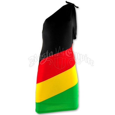 Rasta and Reggae One Shoulder Short Dress