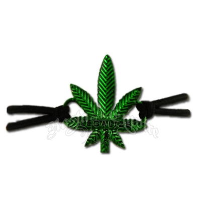 Green Legalize Marijuana Stretch Cord Bracelet