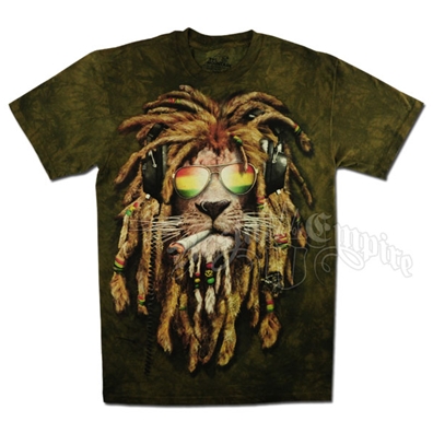 Rasta Smokin Lion Tie Dye T-Shirt - Men's