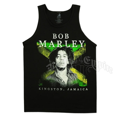 Bob Marley Kingston Jamaica Black Tank Top - Men's