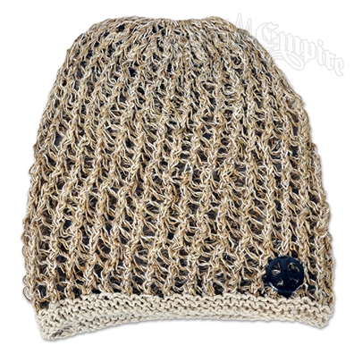 Peace Sign Hemp & Cotton Slouch Beanie