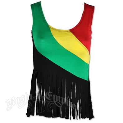 Rasta and Reggae Fringe Tank Top – Women’s