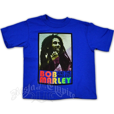 Bob Marley Rasta Pose Blue T-Shirt - Toddler's