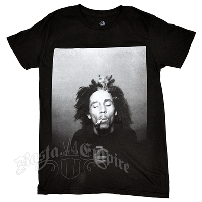 Bob Marley B&W Smoking Black T-Shirt – Men’s