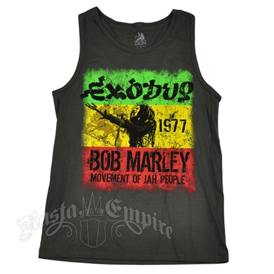 Bob Marley Exodus 1977 Movement Charcoal Tank Top- Men's