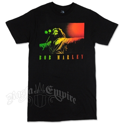 Bob Marley Arms Open Black T-Shirt - Men's