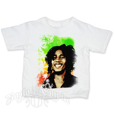 Bob Marley Palm Tree Smile White T-Shirt - Toddler