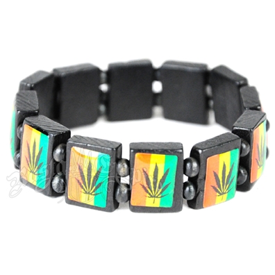 Rasta Colors Leaf Bracelet