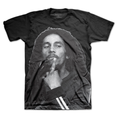 Bob Marley Mosaic Finger Charcoal T-Shirt – Men’s