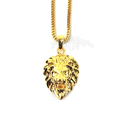 Gold Lion Head Necklace