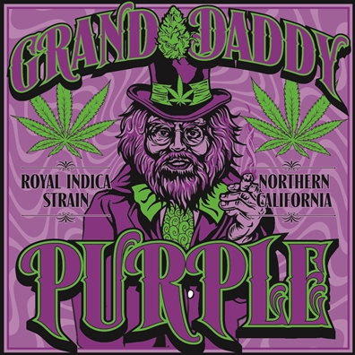 Seven Leaf Granddaddy Purple Strain Sticker