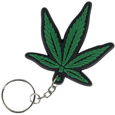 The Grass is Greener Weed Leaf Keychain