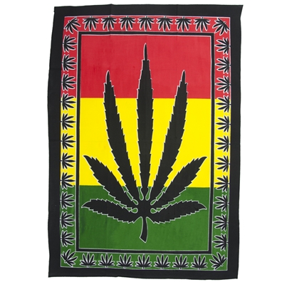 Rasta Marijuana Leaf Tapestry