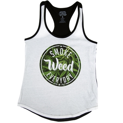 Seven Leaf Smoke Weed Everyday Black & White Tank Top – Women’s