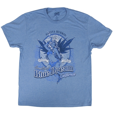 Seven Leaf Blue Dream Strain Light Blue T-Shirt – Men’s