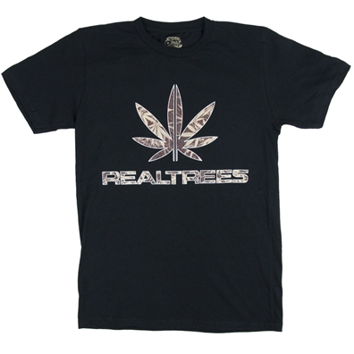 Seven Leaf Real Trees Black T-Shirt - Men's