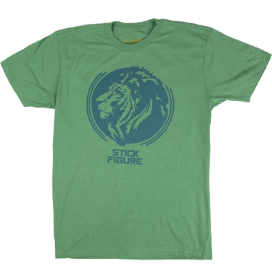 Stick Figure Green Lion T-Shirt - Men's