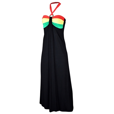 Rasta and Reggae Long Halter Dress - Women's