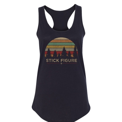 Stick Figure Skyline Gray Tank Top - Women's
