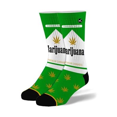 Marijuana Pack Green & White Weed Socks