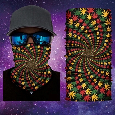 Rasta Weed Leaves Face Mask Gaiter Bandana