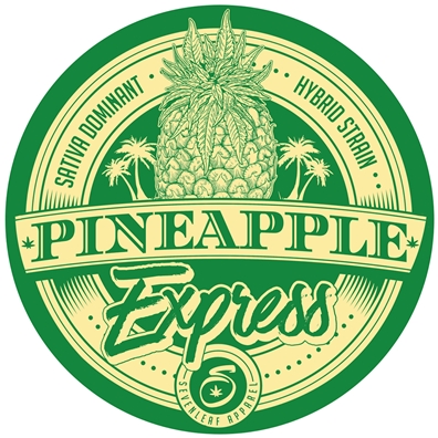 Seven Leaf - Pineapple Express Strain - 4"x4" Sticker