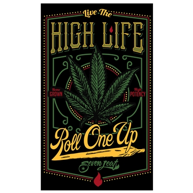 Seven Leaf - Live The High Life - 5"x3" Sticker