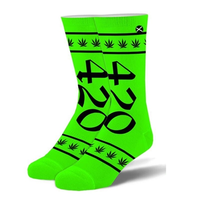 420 Neon Green Crew Socks - Men's