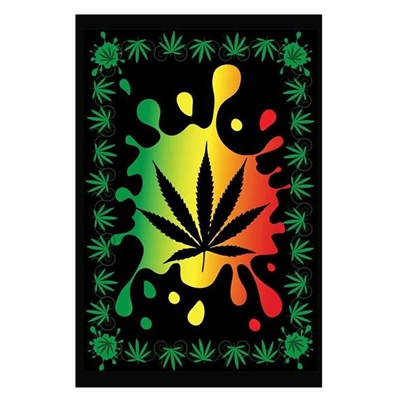 Rasta Cannabis Splash Tapestry