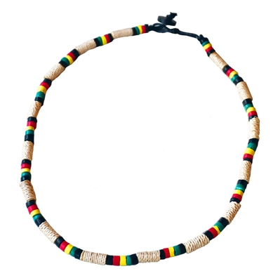 Rasta Twine & Rasta Beaded Necklace