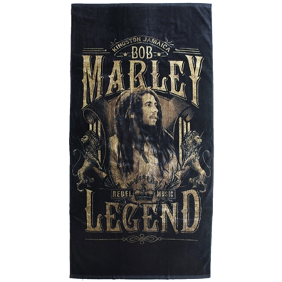 Bob Marley Rebel Music Beach Towel