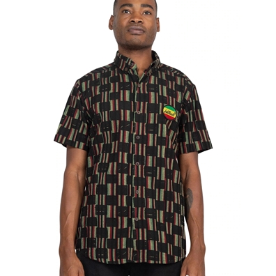 Rasta and Reggae Checkered Button Down Shirt - Men's