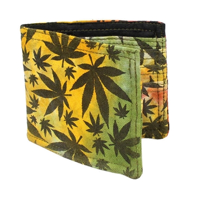 Rasta Colored Weed Leaf Bi-Fold Wallet