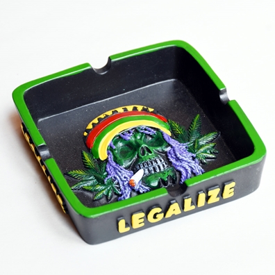 Rasta Skull Legalize Ashtray