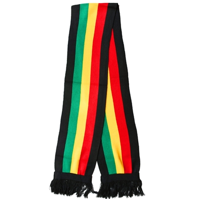 Black And Rasta Striped Scarf