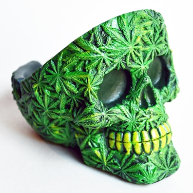 Tall Weed Skull Ashtray