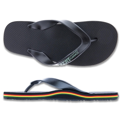 Black and Rasta Stripe Sandals