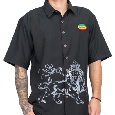 Black Lion of Judah Rasta Short Sleeve Shirt