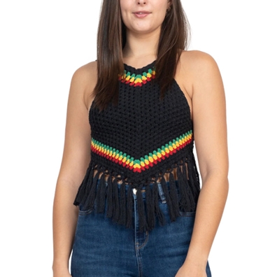 Rasta Triangle Crochet Top