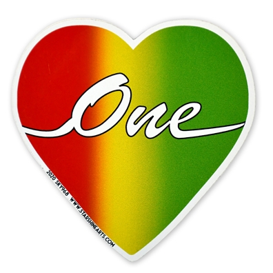 One Love Heart Rasta Sticker