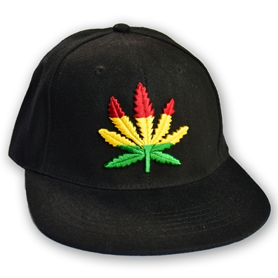 Weed Leaf and Rasta Striped Baseball Cap