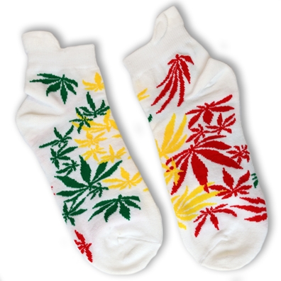 White Rasta Haze Ankle Sock