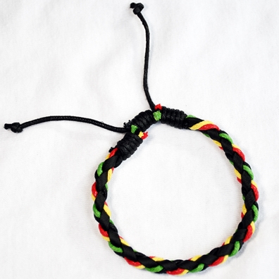 Thin Rasta Braided Bracelet