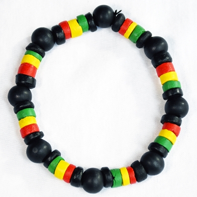 Round Rasta Bead Bracelet