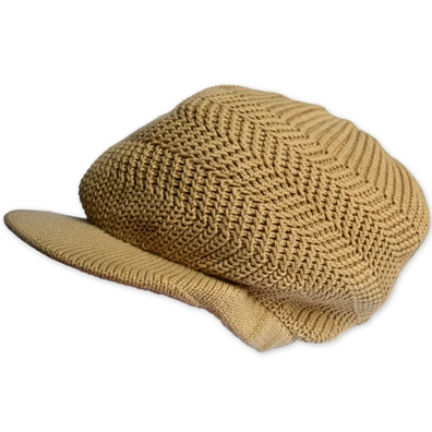 Ribbed Cotton Brim Cap - Khaki