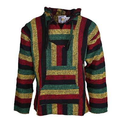Rasta Wide Stripe Baja Hoodie