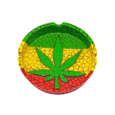 Rasta Leaf Mosaic Texture Ashtray