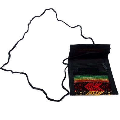 Rasta Woven Neck Pouch Wallet
