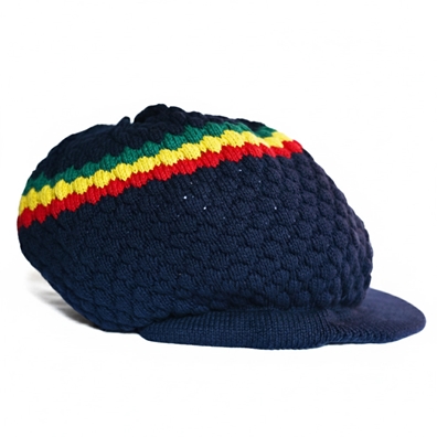 Rasta Stripe Blue Brimmed Hat