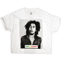 Bob Marley Lively Up Yourself White Crop Top Women S Bob Marley Lively Up Yourself White Crop Top Women S